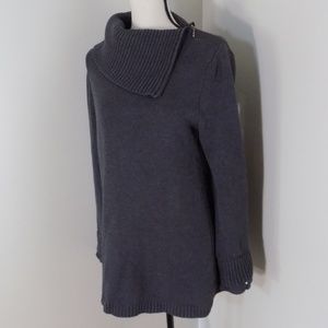 Athleta Sweater Zip Down Turtleneck Thumb Holes M